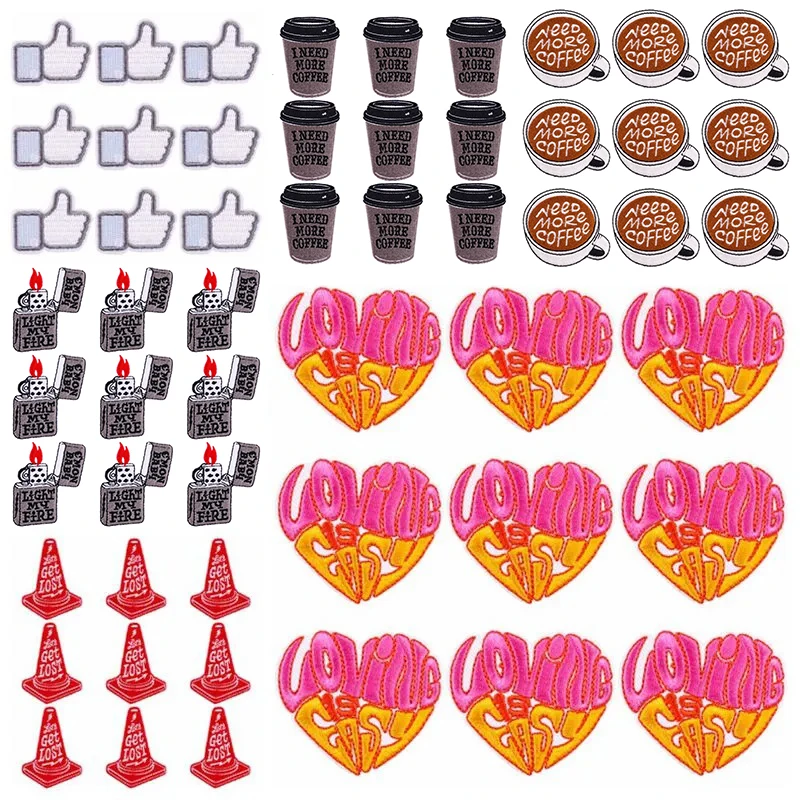 

10 шт., патчи с вышивкой в виде сердца