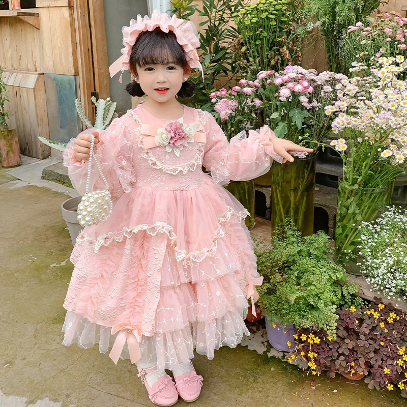 Costume per bambini vestito per ragazze bambino autunno inverno Lolita ragazza Kawaii abito da sposa ragazza abito da ballo principessa abiti da