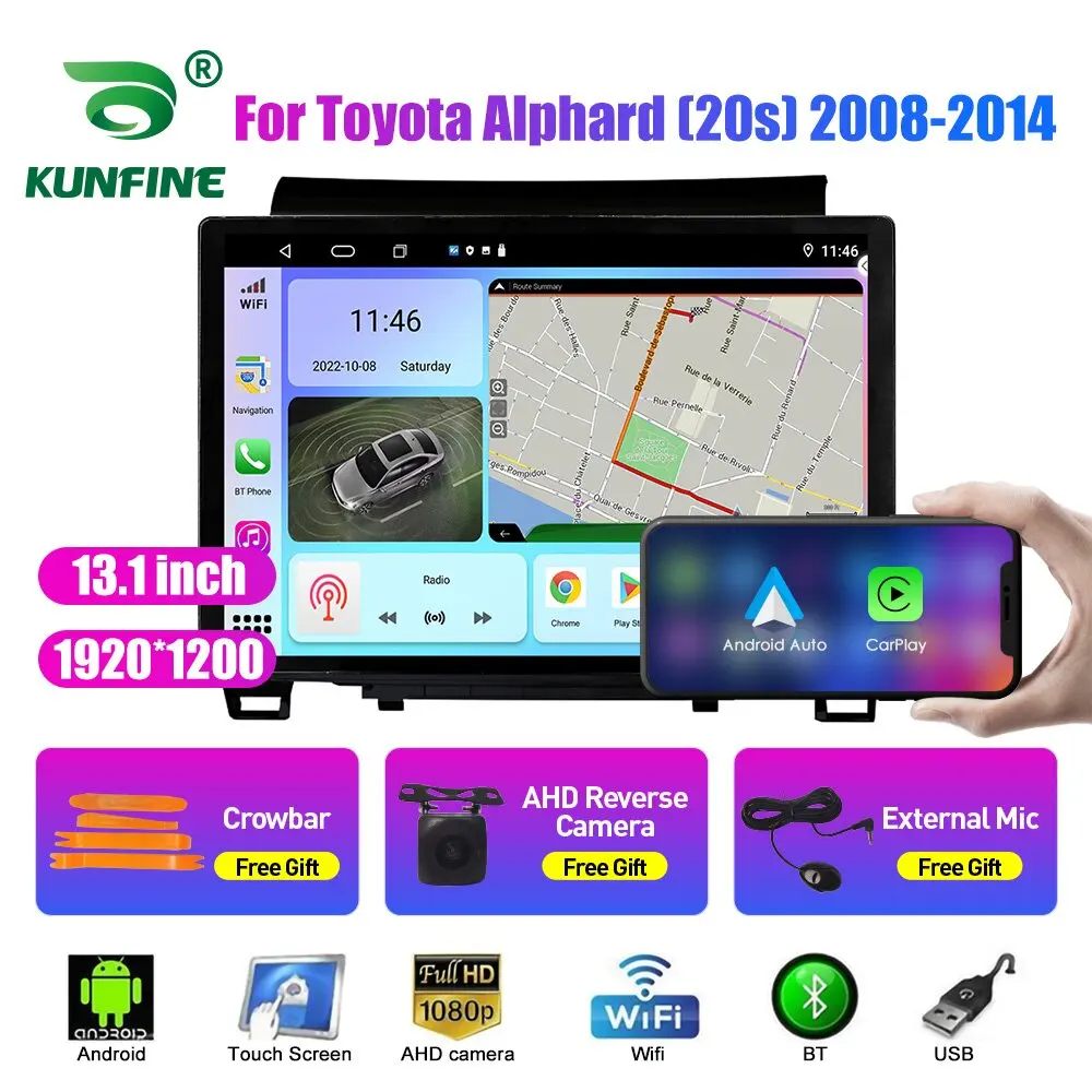 13.1 inch Car Radio For Toyota Alphard (20s) 2008-14 Car DVD GPS Navigation Stereo Carplay 2 Din Central Multimedia Android Auto