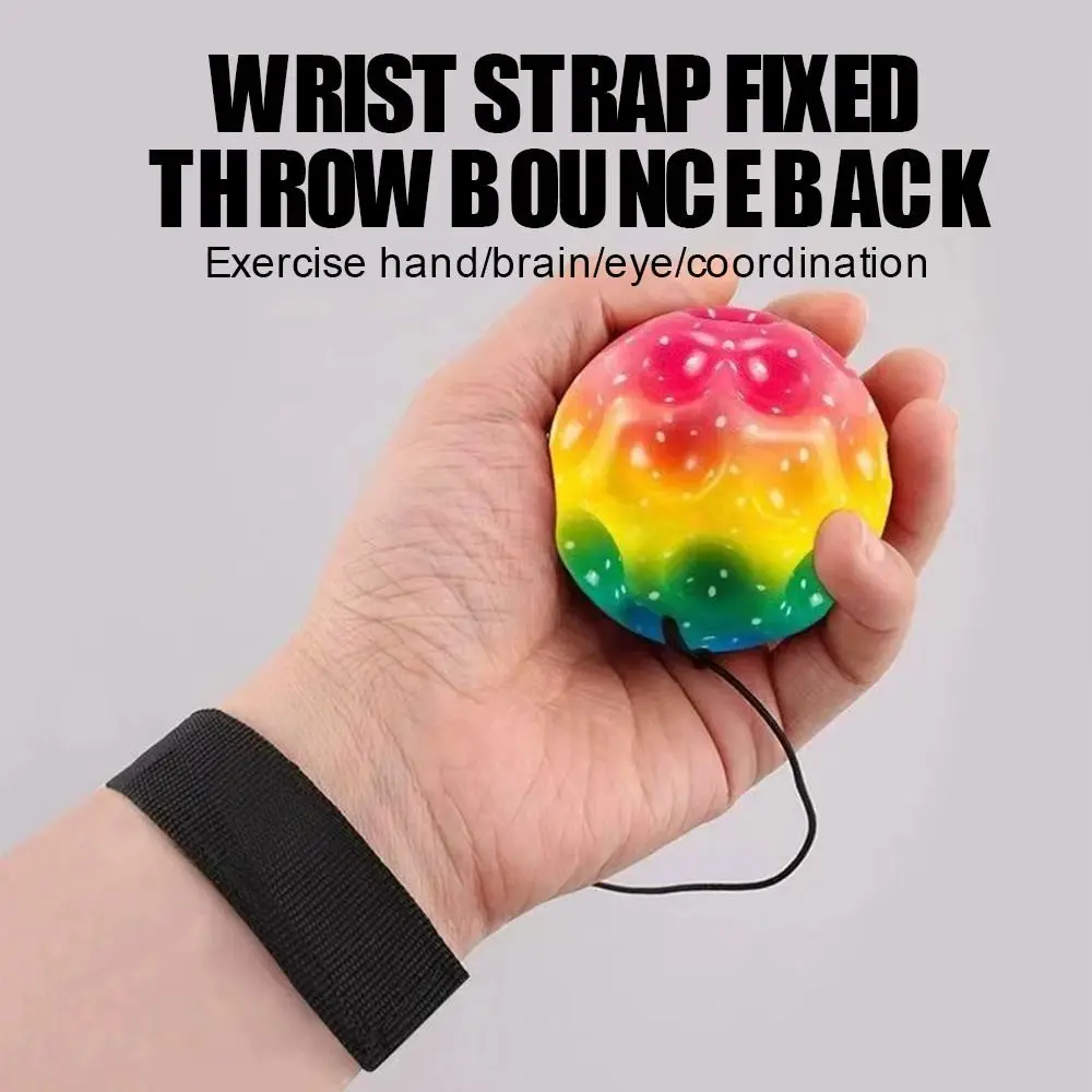Pelotas hinchables de muñeca para deportes al aire libre, cuerda de rebote de descompresión, pelota de mano de goma de alta elasticidad para niños, ejercicio de muñeca, regalo de cumpleaños