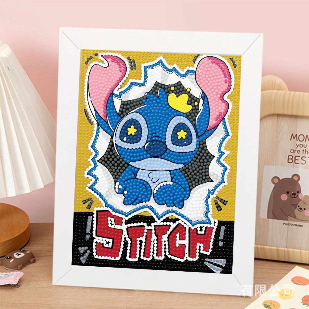 

5D DIY Cartoon Alien & Sea Sponge & Pink Bear Diamond Painting Figurine Full Drill AB Glitter Rhinestone Mosaic Kids Gift