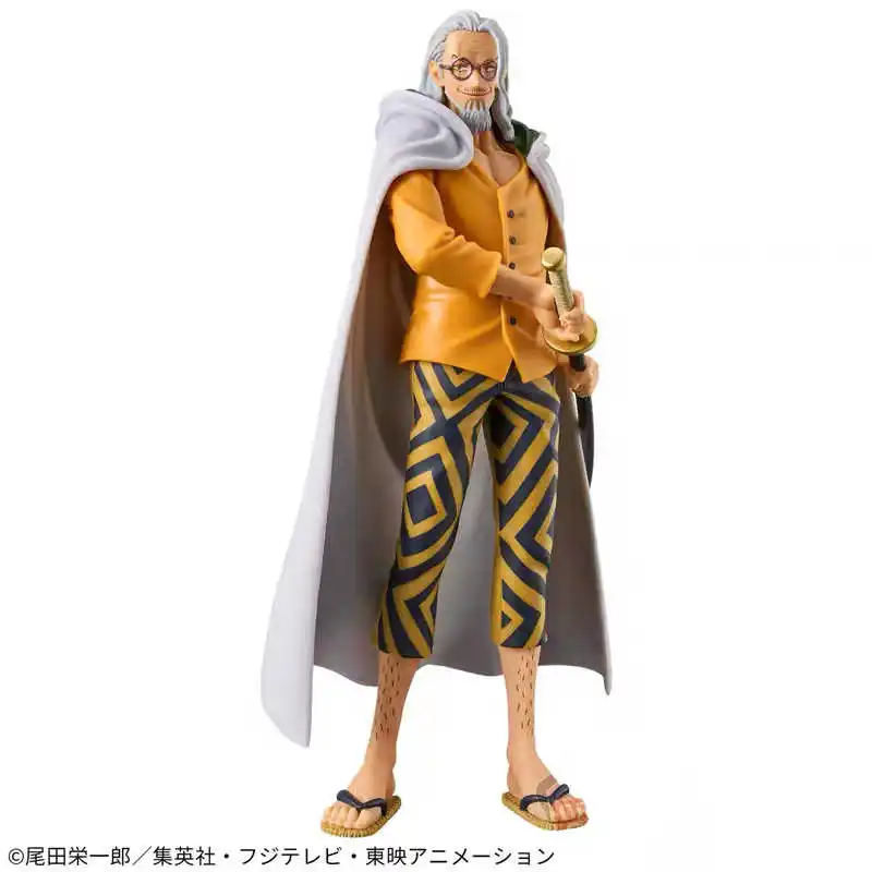 17cm Original Bandai Banpresto One Piece DXF THE Silvers Rayleigh Anime Action Figure Model Toys Gift for Birthday