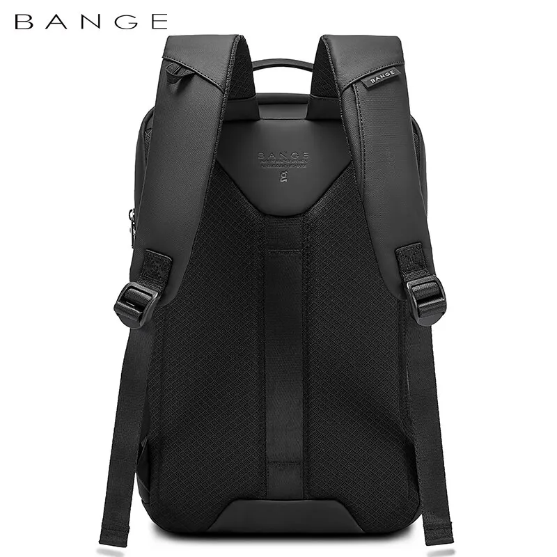 BANGE-Sac à dos d'affaires pour ordinateur portable pour homme, grande capacité, style simple, surface étanche, port de charge USB, 15.6 pouces