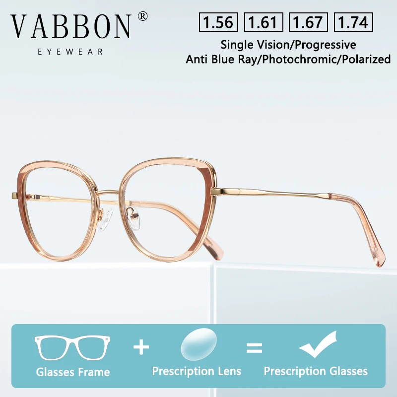 

Vabbon High Quality Gold Wire Anti-Blue Light Fashion Optical Prescription Glasses Myopia Reading Glasses European and American Style Tr Butterfly Frame Photochromic Glasses 3147