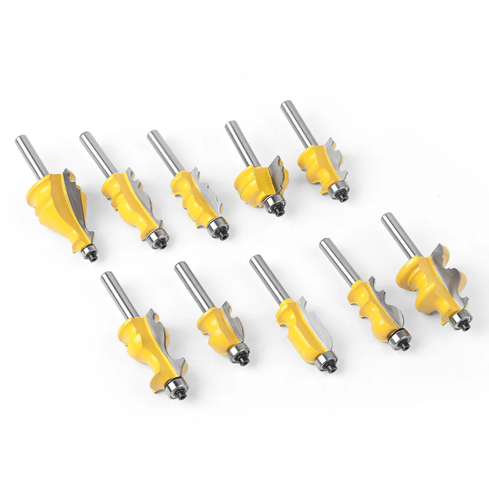 1Pcs 1/2 Inch Shank Architectural Molding Handrail Router Bit Casing Base CNC Line Woodworking Cutters Face Mill