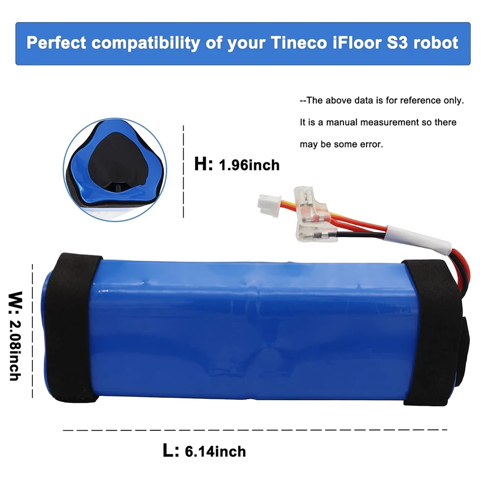 

Replacement Battery for Tineco Floor ONE S3 Breeze Cordless Wet Dry Vacuum Cleaner 21.6V 6800mAh High Capacity