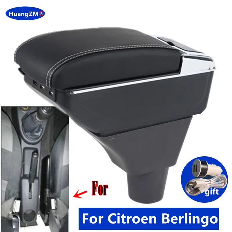 

Для Citroen Berlingo автомобильный подлокотник, центральный ящик для хранения, держатель для чашки, USB-порт, интерьер, специальная модернизация, автомобильные аксессуары