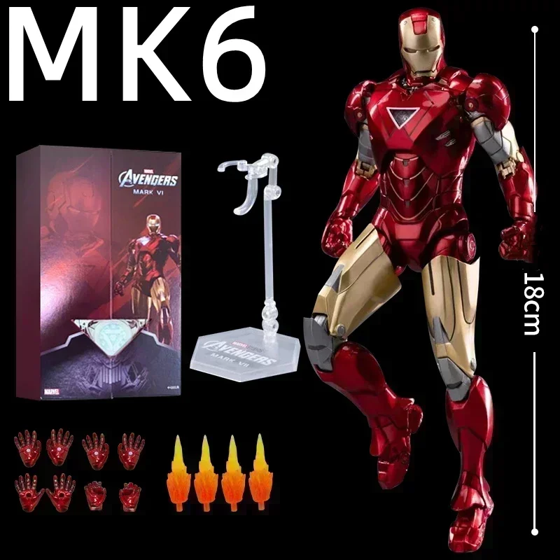 

IN STOCK 100%Original LED FondJoy Iron Man MK3 MK6 MK50 MK43 DIY Toys Action Figure Tony Stark Collection Anime Model Kids Gift