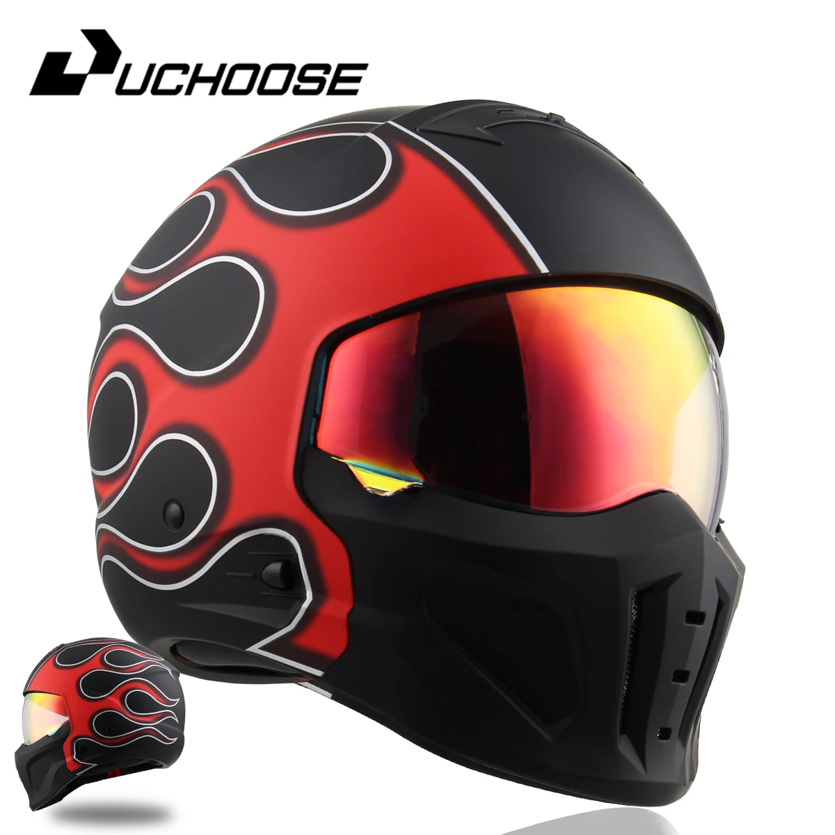 2025 New Scorpion Helmet Retro Motorcycle Cascos Moto Locomotive Personality Multi-purpose Combination Helmet Half Helmet
