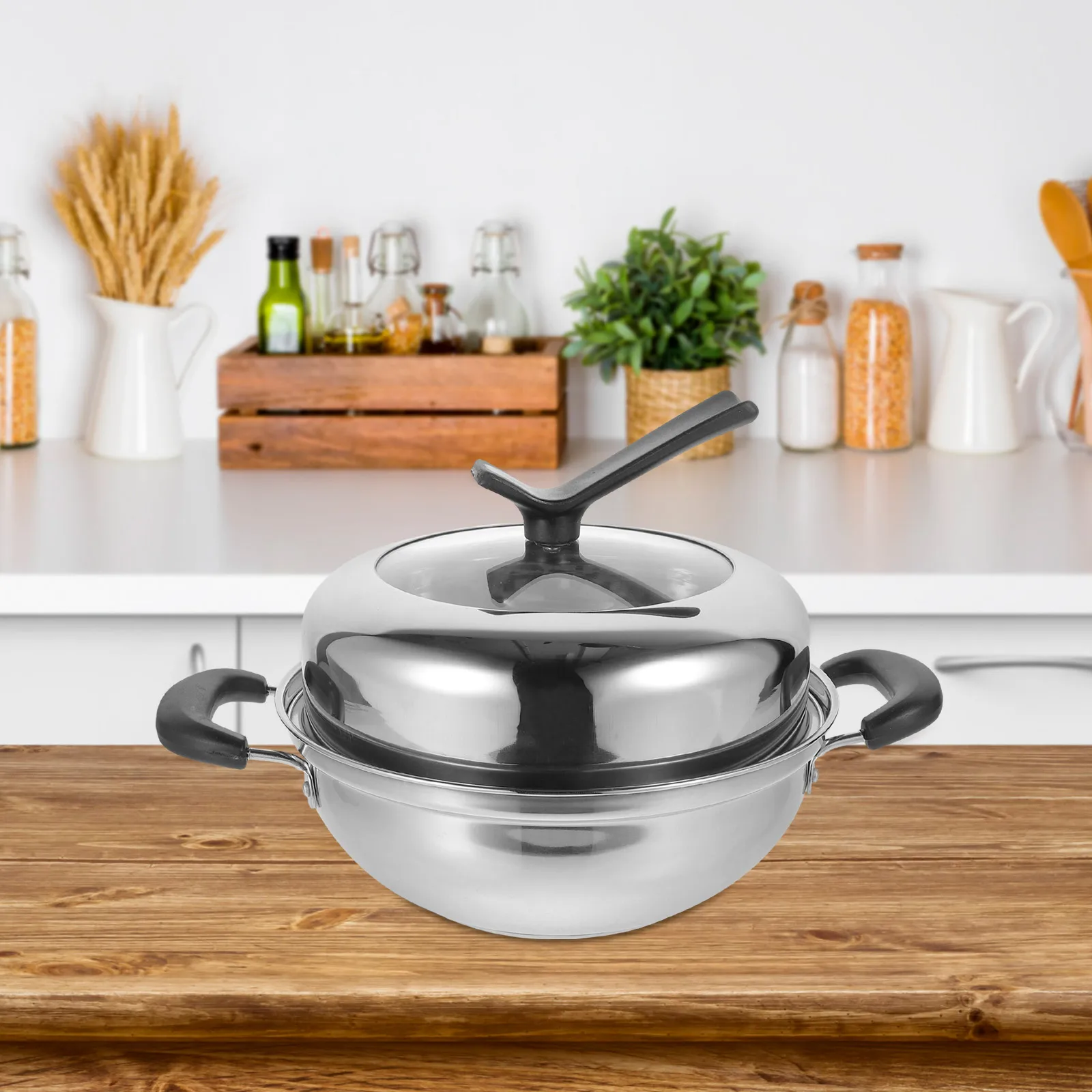 

Stainless Steel Practical Food Pot 26cm Saucepot Soup Noodle Cookware Kitchen Tool Easy Noodle Cooking Pot Clean
