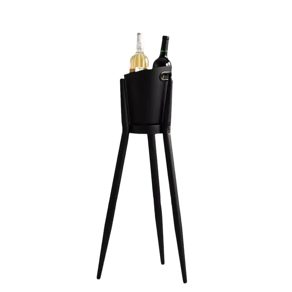 Luxury Stainless Steel Double Layer Set Square Champagne Bucket Oblique Red Wine Ice Bucket KTV Wine Bucket