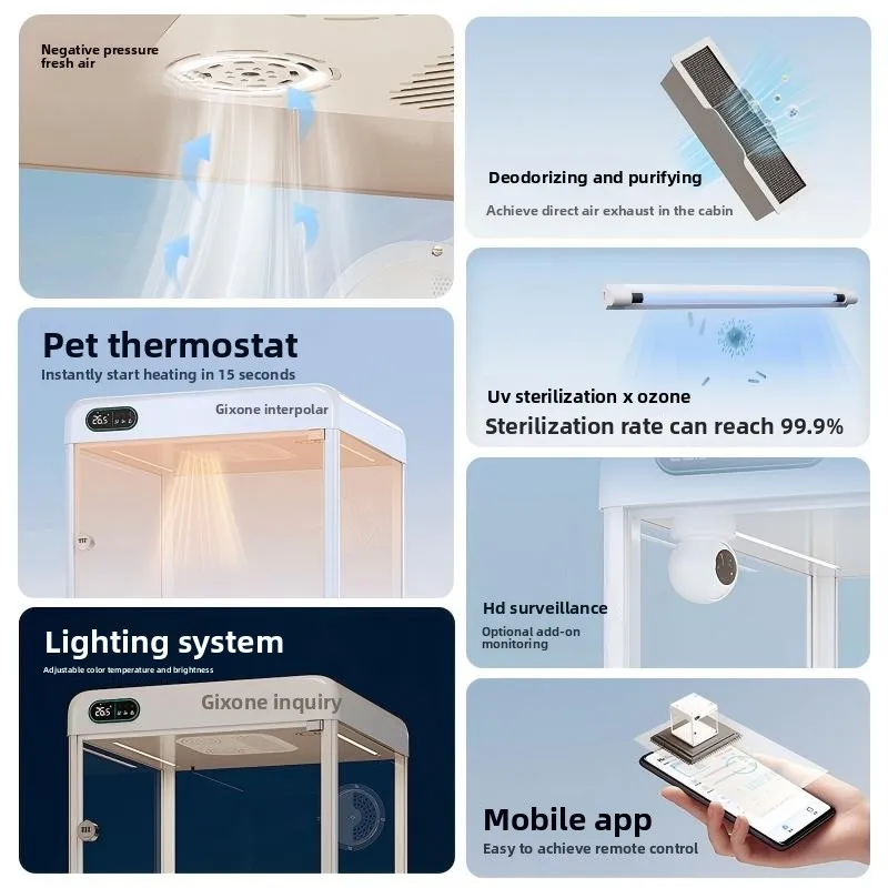 Cat Pet Nest Constant Temperature Warm Kennel Fresh Air Deodorant ABS Material Luxury Modern Style