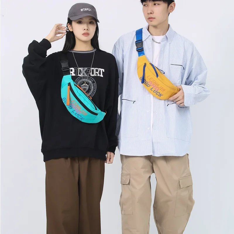 

Водонепроницаемая нейлоновая универсальная нагрудная сумка для любителей, корейская версия, простая сумка через плечо с буквенным принтом, женская сумка на плечо