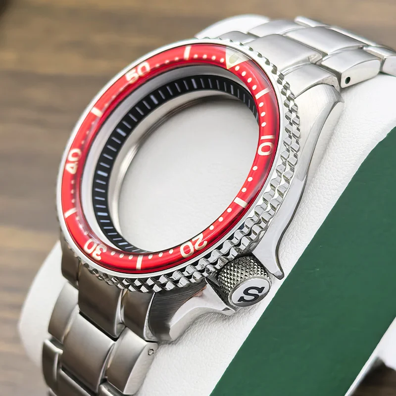SKX007 SRPD Case Sapphire Crystal Glass Transparent Cover Fit NH35 NH36 4R 7S26 Movement 28.5MM Dial Steel Watch Strap NH35 Case