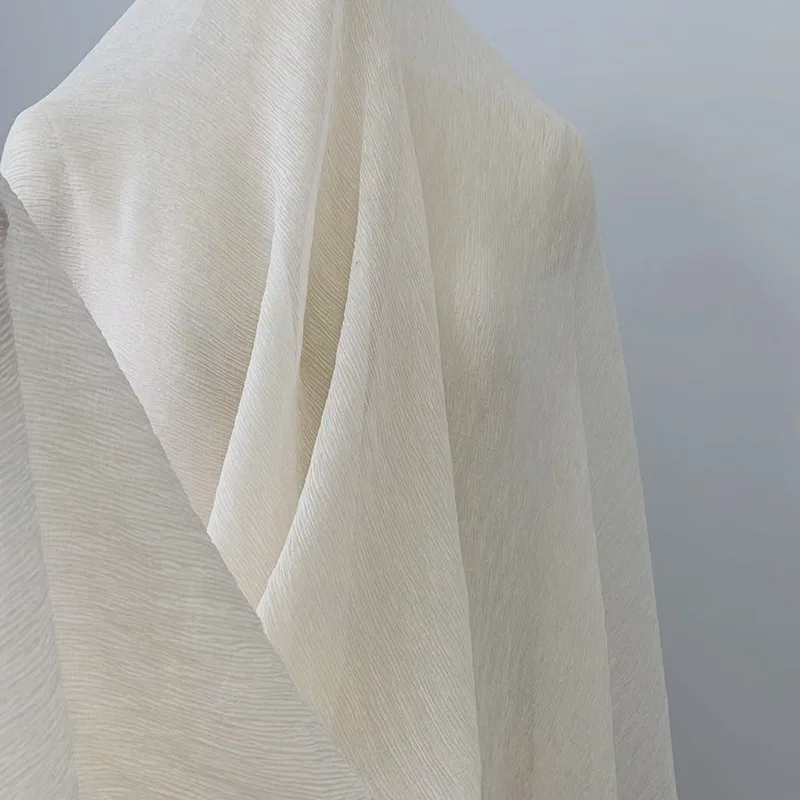 Pleated Chiffon Fabric By The Meter for Skirts Scrunchies DIY Clothes Smock Point Sewing Designer Comfortable Breathable Plain
