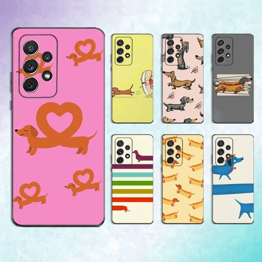 

Art Dachshund by hand Phone Case For Samsung S25,S24,S23,S22,S21,S20,S10,Ultra,Plus,Lite,FE,Soft Silicone Black Cover