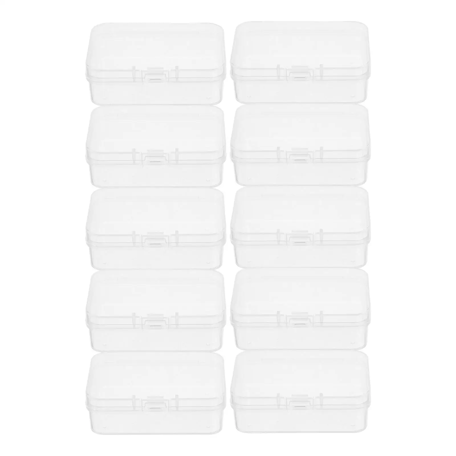 10 Pcs Mini Storage Boxes Clear Transparent PP Plastic Containers Small Beads ganizer 6 5x4 5x2 CM White Packing Cases