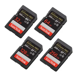 Tarjeta SD SanDisk Extreme PRO 32G SDHC 64G 128G 256G SDXC UHS-I C10 100M/s-200MB/s U3 tarjeta de memoria compatible con V30 4K para cámara/DV/SLR