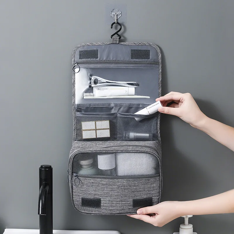 Cationic Travel Hook Toilet Bag, High-value Business Trip Waterproof Dry and Wet Separation Cosmetic Bag Storage Bag