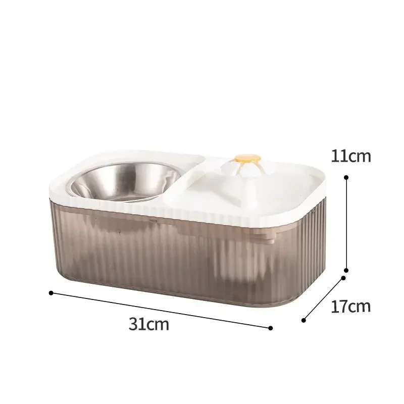 Tableware Bowl Pet 1 In For Feeder USB Cat Equipment Smart Water With Fountain Supplies 2 Electric Automatic Feed Food