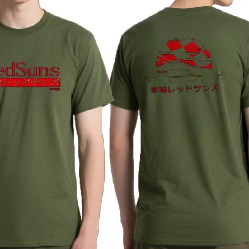 Anime dérive AE86 initiale D Double face 100% coton homme t-shirt col rond manches courtes décontracté unisexe R34 horiz