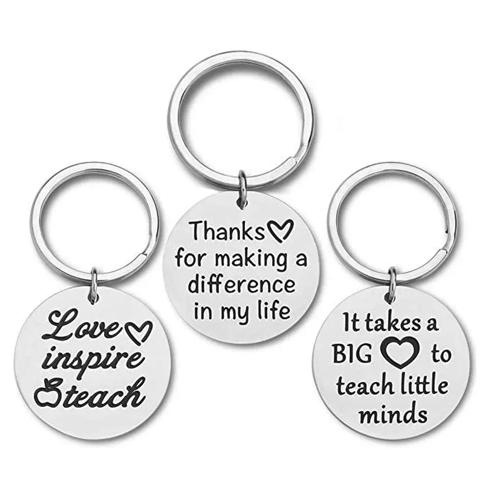 Cute Teacher Appreciation Gift Keychain Pendant Thanks for Making A Difference Teacher Key Chain Keyring Teacher Birthday Gift