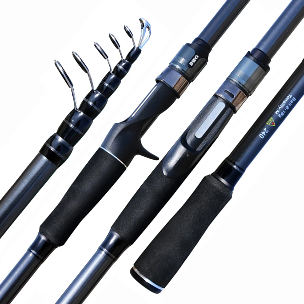 Ultralight Telescopic Lure Fishing Rod Spinning Casting Carbon Fiber Pole Jigging Bait WT 8g-18g Fast Bass Fishing Rods M Action