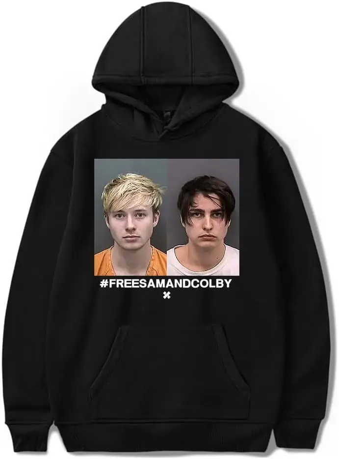 

Funny Print Tops Sam and Colby Merch Mugshot 90s Vintage Hoodies Man/Woman Sweatshirts Printed Casual Clothes Streetwear Tops