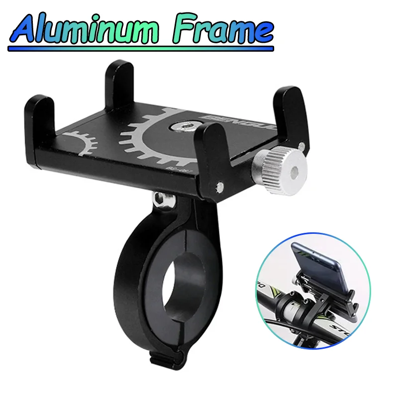 Metal Riding MTB Motorcycle Bicycle Phone Holder Aluminum Alloy Anti-slip Bracket Support GPS Clip Bike Phone Stand for iPhone