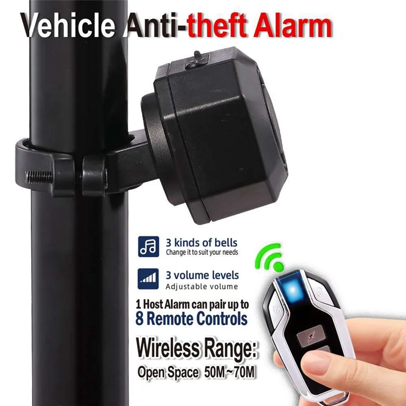

MAKE-Vibration Alarm Sunscreen And Rainproof Wireless USB Charging Alarm Sensitive And Responsive Anti-Theft Bicycle Alarm