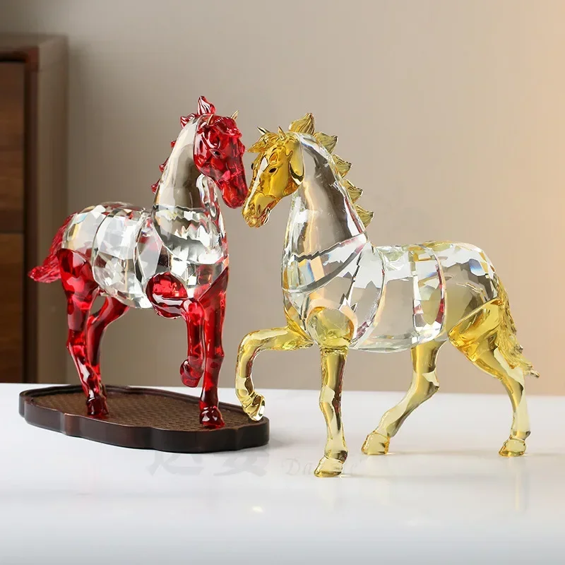 Crystal Horse Ornament Home Decoration Office Lucky Horse Success Crafts Ornamentb21