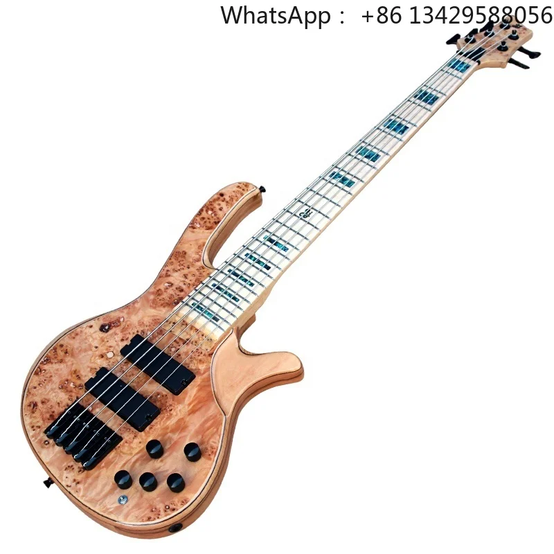Flyoung Natural Wood Color 5 Strings Electric Bass Guitar Profectional Bass Guitar Bajo Electrico
