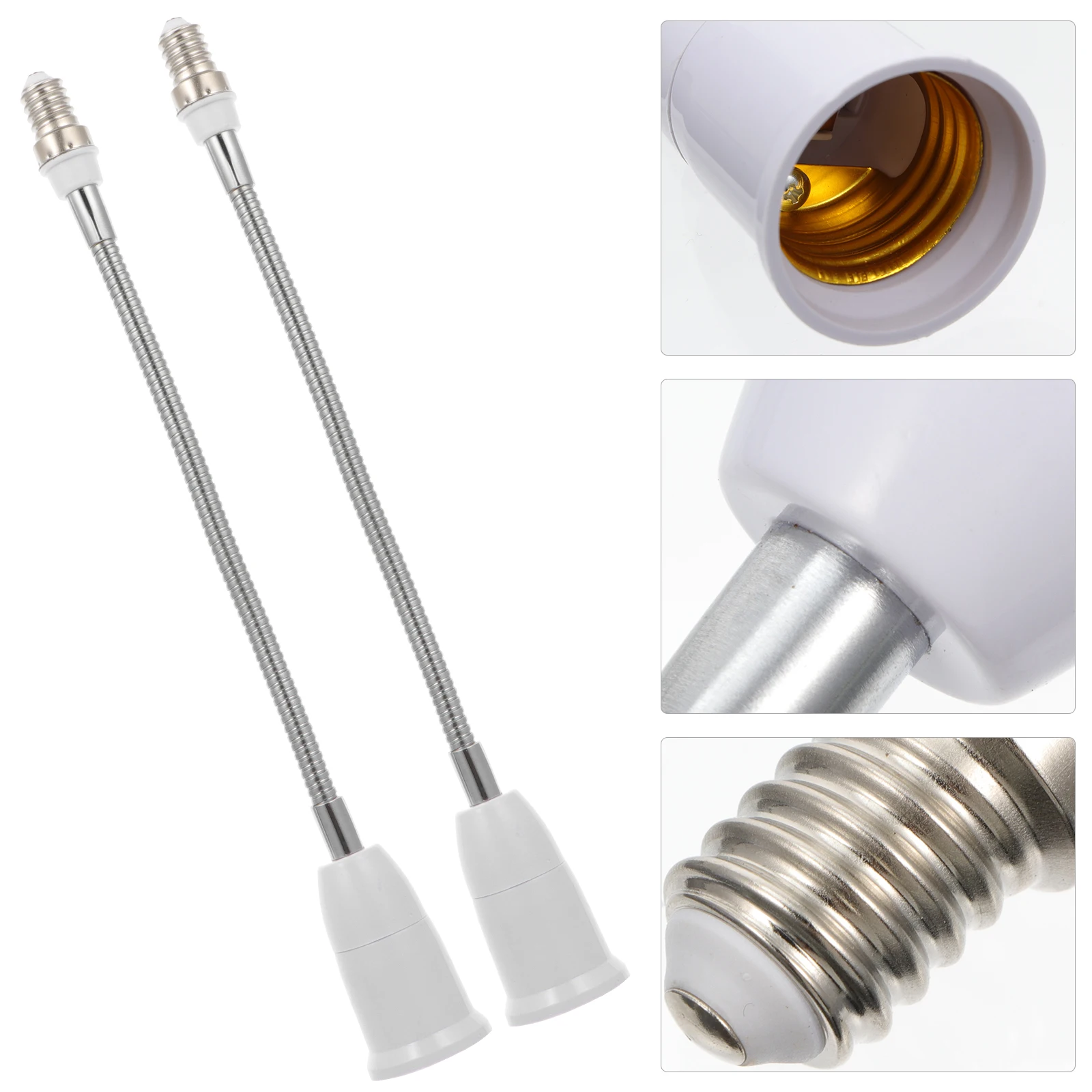 

2 Pcs E14 to E27 Lamp Holder Refrigerator Light Socket Replacement Bulb Converter