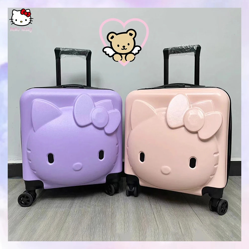 20 Inches Sanrioed Hellokitty New Children\'s Luggage Box Girls Princess Trolley Case Student Lightweight Cartoon Mini Suitcasez