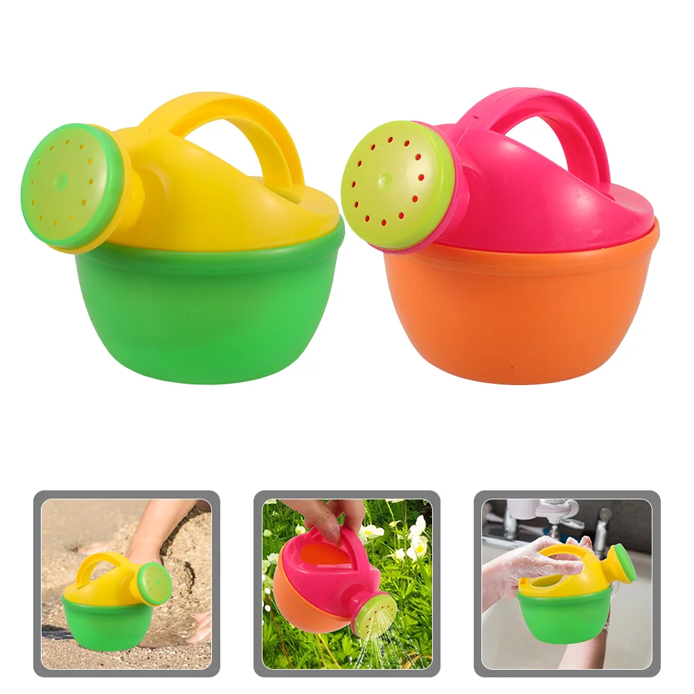 2 Pcs Watering Can Kids Plastic Large Capacity Watercolor Pens Cans Toddler Wire-tying Plants Beach Toys Spray Children Kettle