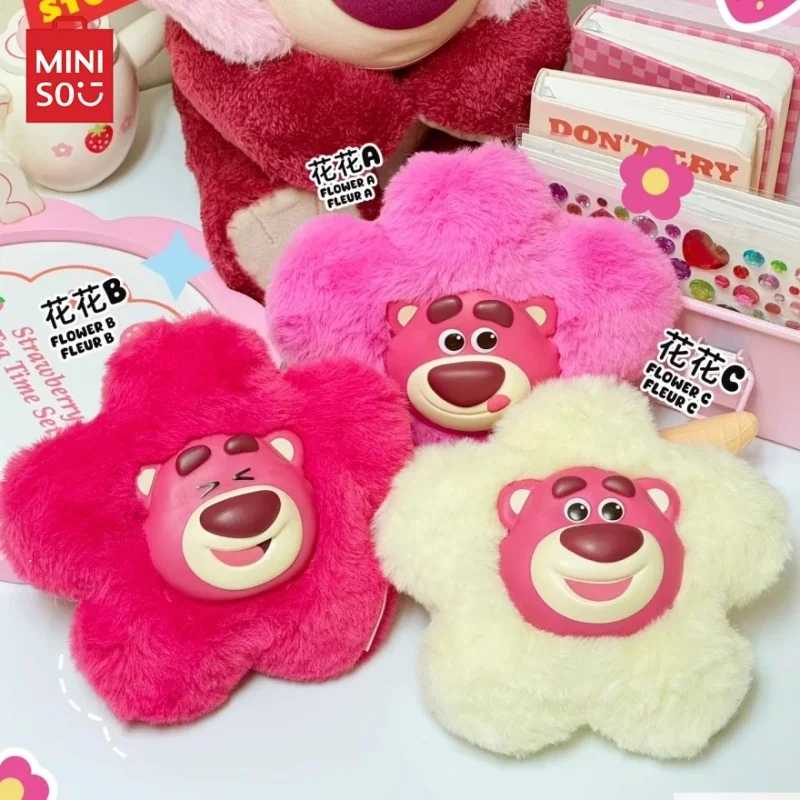 

Miniso Disney сумка с клубничным медведем, подвеска, модная виниловая слепая коробка для лица, коллекционная игрушка, милый дизайн в виде сердца, модный аксессуар для переноски