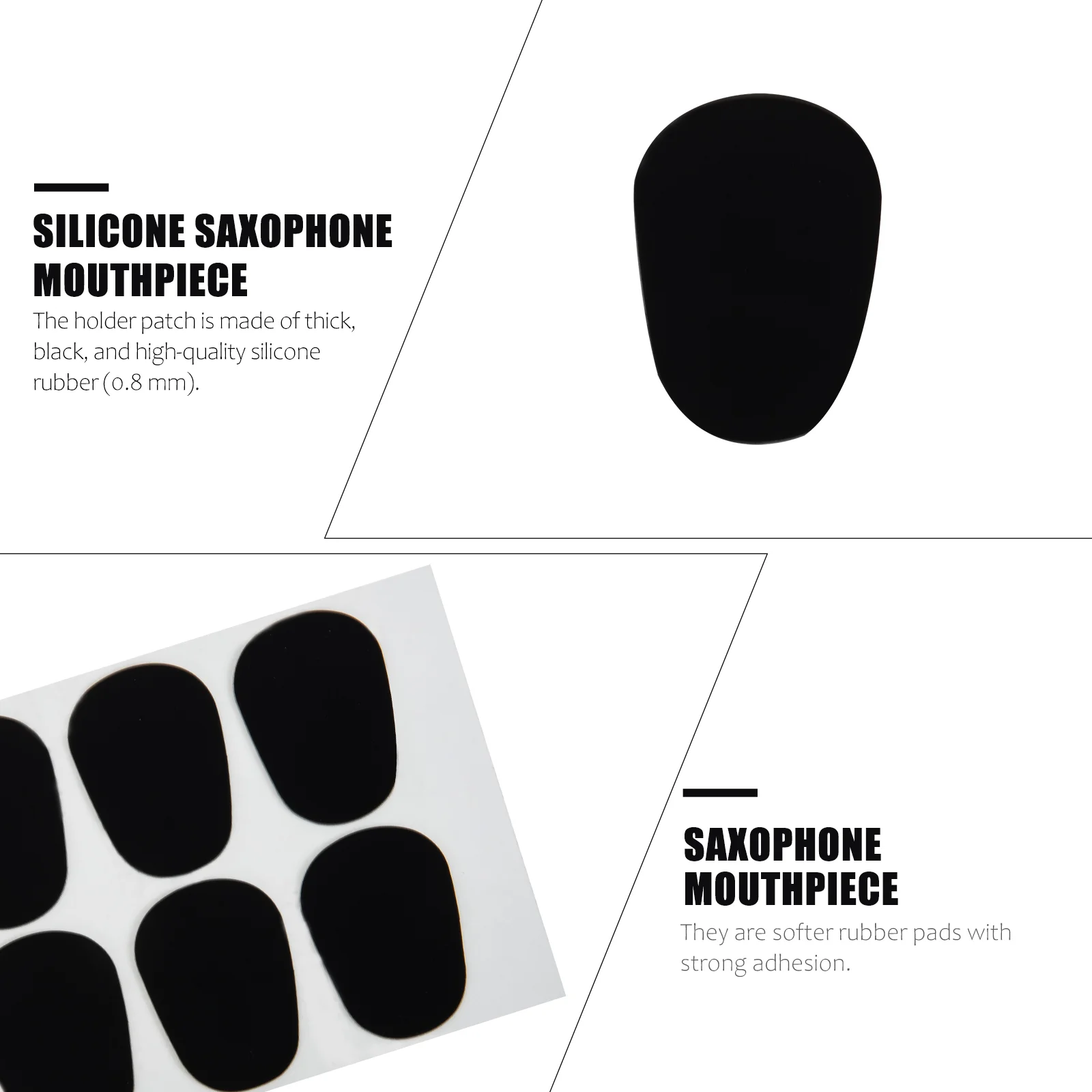 64Pcs Saxophone with Cap Pads Self Adhesive Sticker Alto Saxophone Rubber Sax Pad Cushion for Saxophone Accessories Black