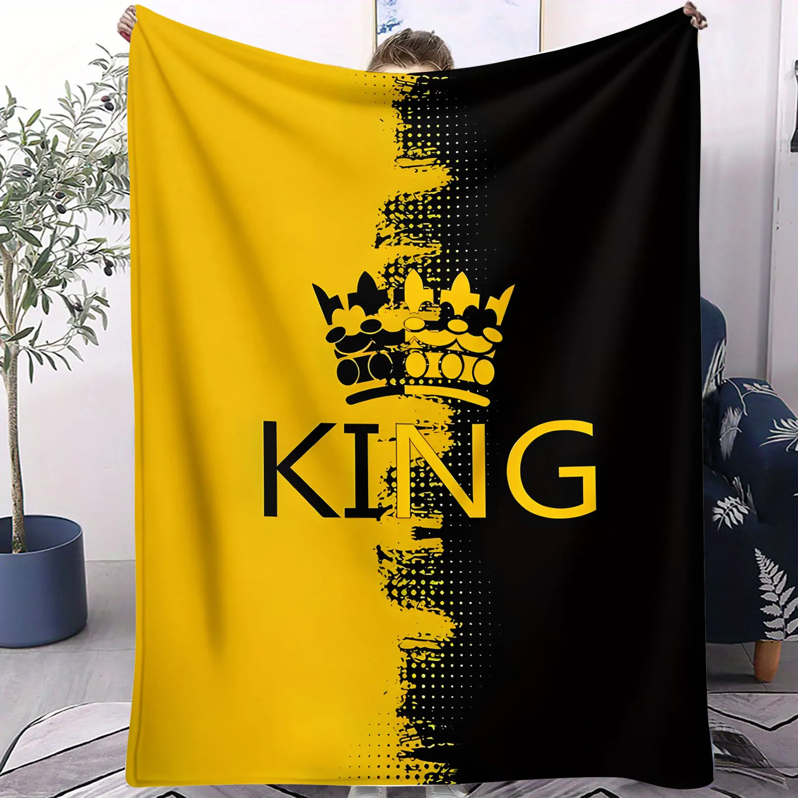 زوجين من الجانب الفانيلا بطانية لي أنت القلب الملك الملكة تصاميم بطانية متعددة الوظائف للأريكة السرير السفر عشاق الهدايا المثالية