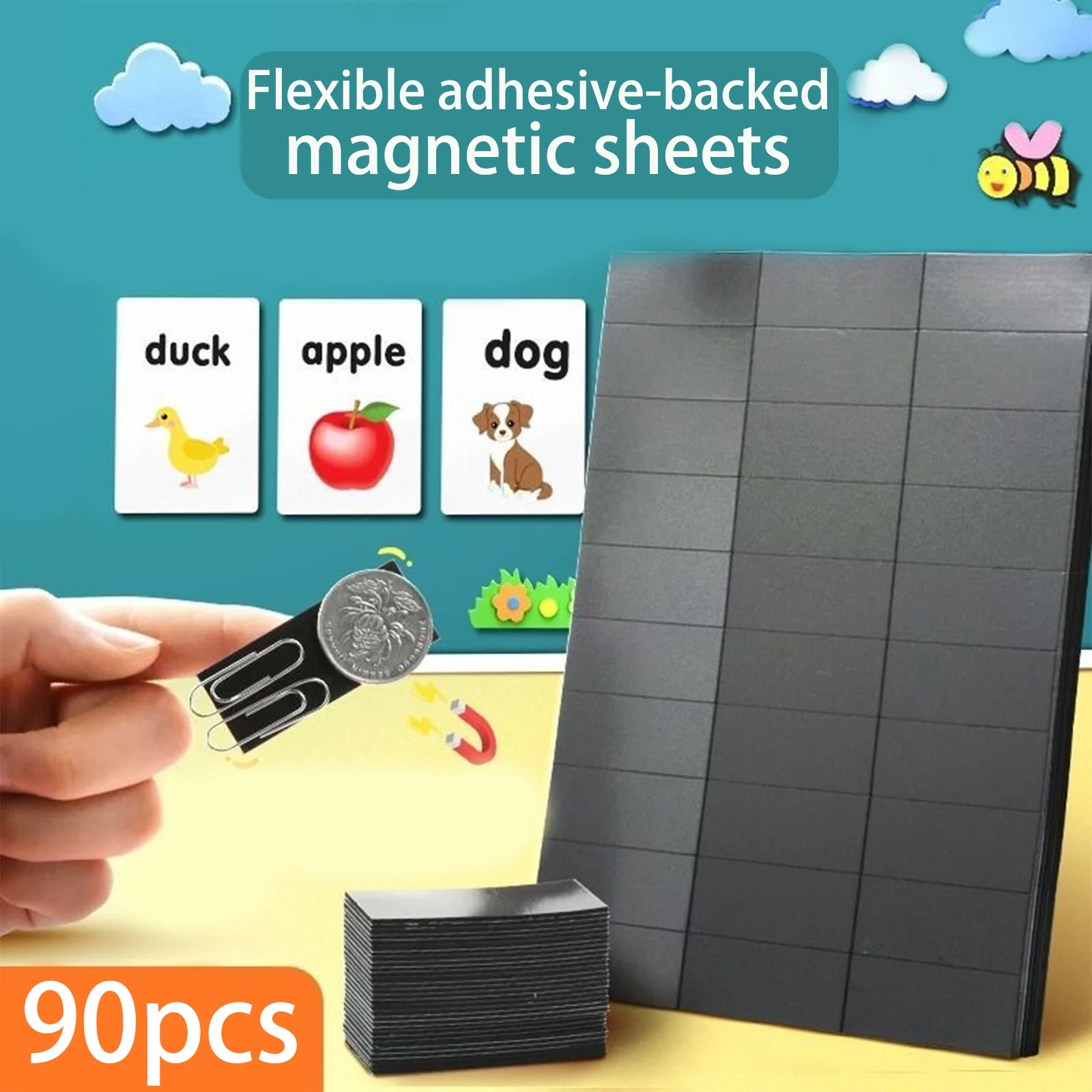 90 stks/set Flexibele Zelfklevende Mini Magnetische Vellen 2x5 cm Koelkast Magneten voor Whiteboards Iceboxen Koelkast Organisatie