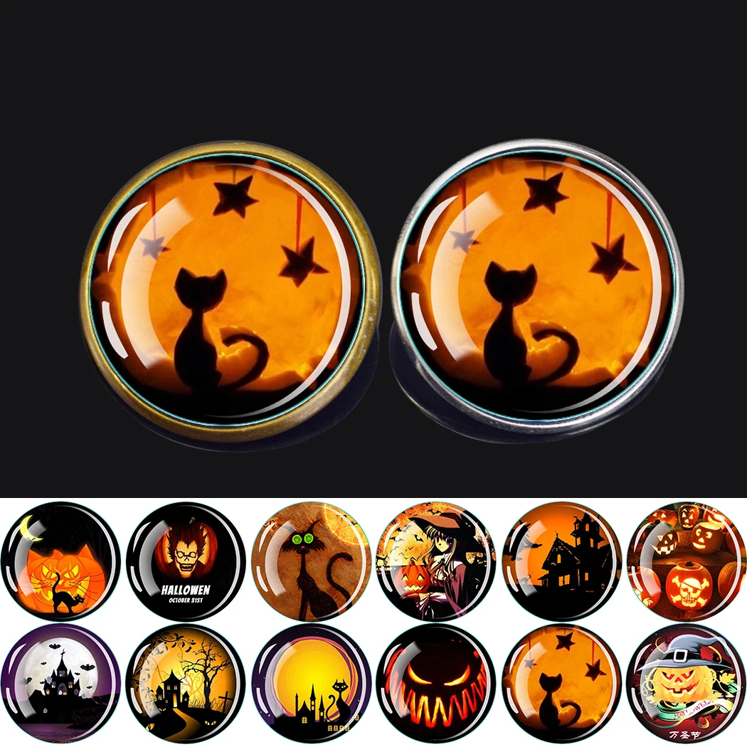 1PC Halloween Themed Circular Metal Brooch with Two Colors To Choose From, Suitable As A Halloween Party Gift or Daily Accessory