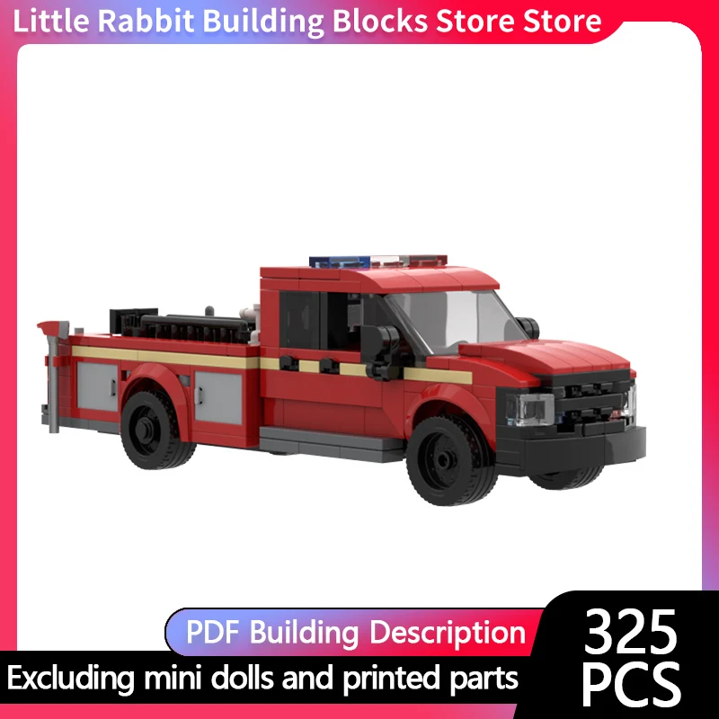 Urban Rescue Vehicles Model MOC Building Bricks Fire Utility Vehicle Modular Technology Gifts Holiday Assemble Children Toy Suit