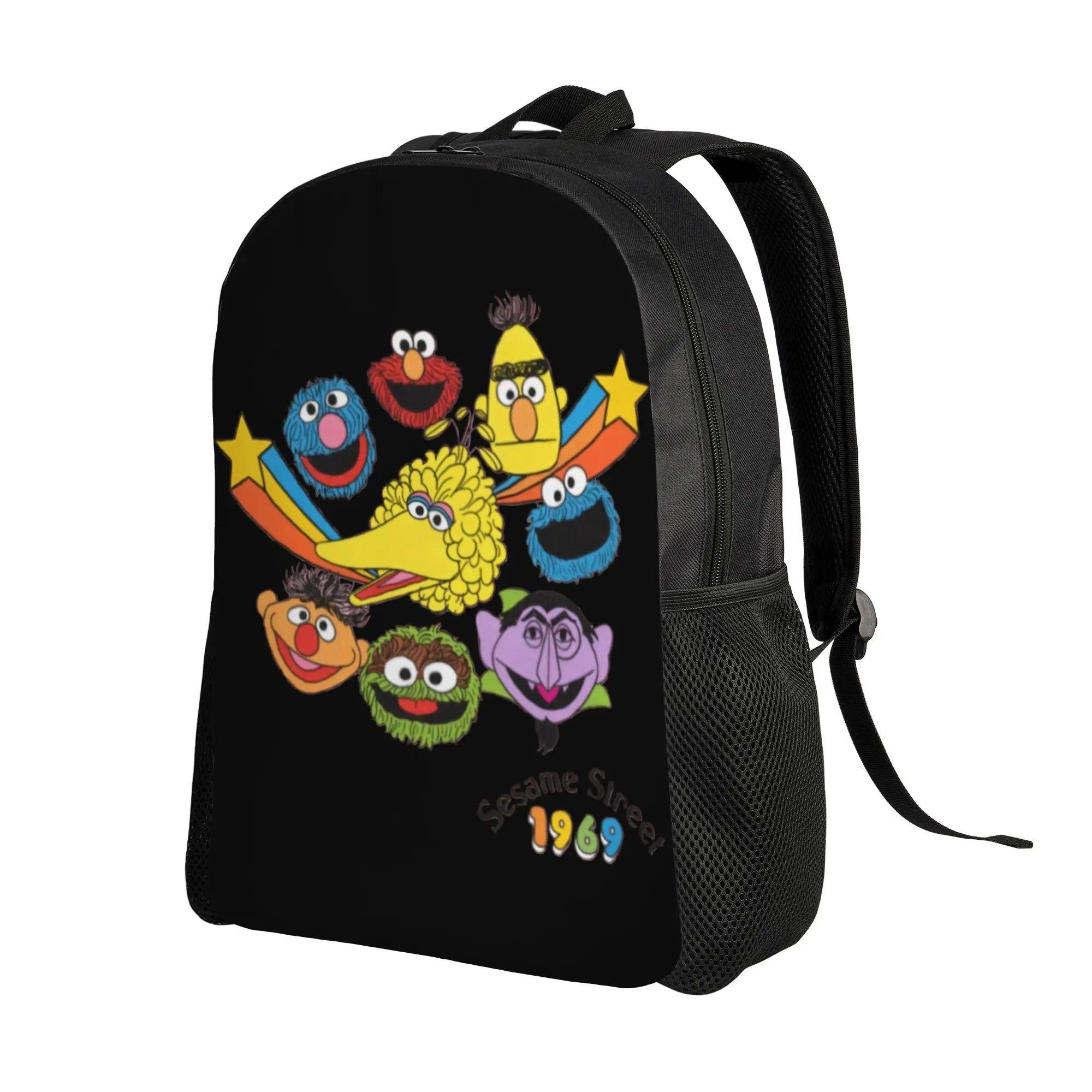 Custom Cookie Monster Backpacks Men Women Basic Bookbag for School College Cartoon Bags view 2