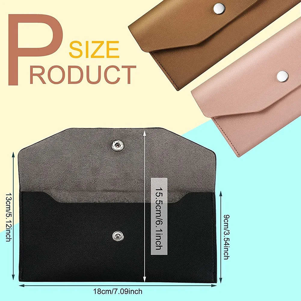 3 Pieces Cash Envelopes Wallet Wallet Waterproof Flat Wallet Metal Snap Wallet Reusable Envelopes Purse For Wedding-POS