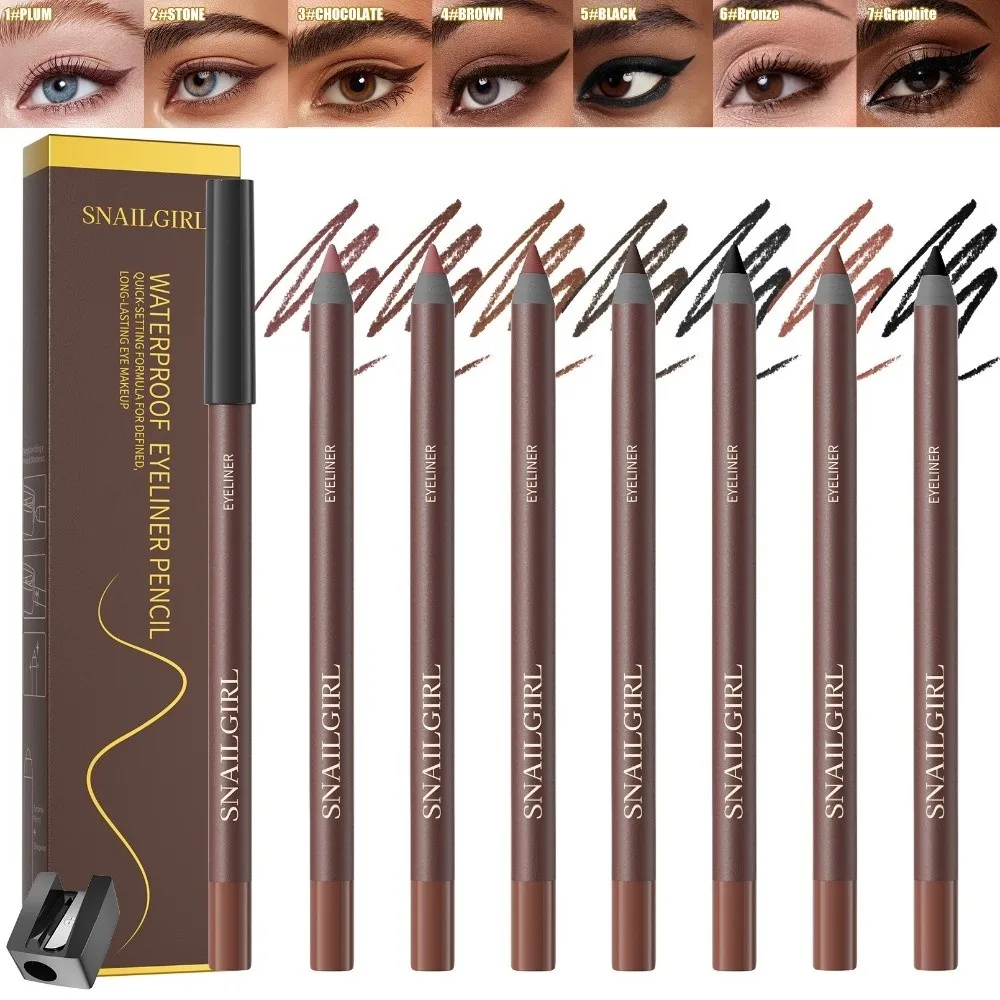 New Snailgirl Eyeliner Pen Precision Tip Smudge Proof Lower Eyelash Pen Waterproof with Sharpener Eye Makeup Makeup Cosmetics