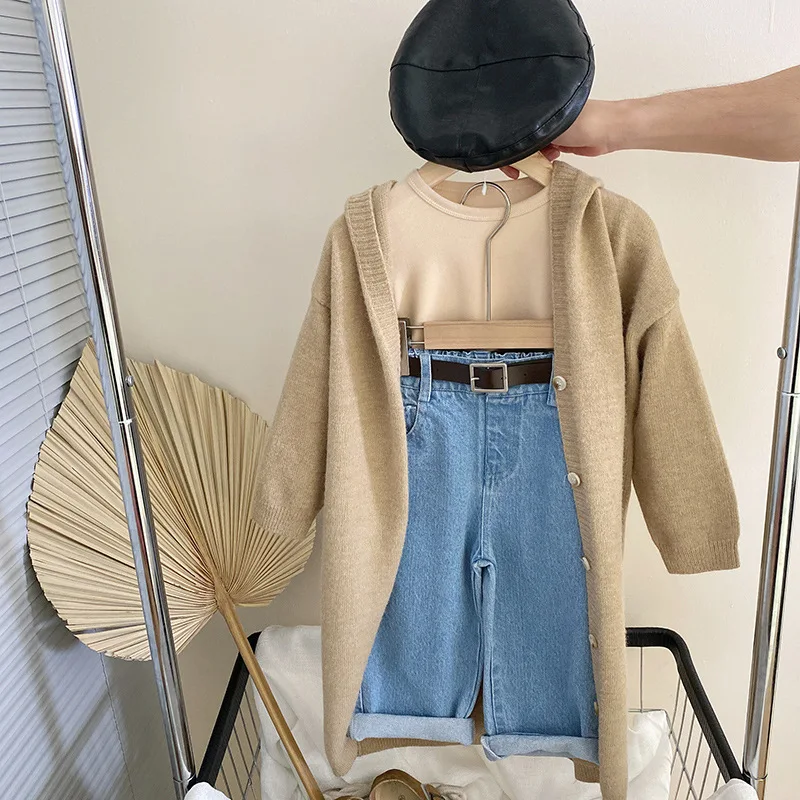 Girls Lazy Wind Knit Cardigan Spring and Autumn New Female Treasure Western Style Korean Version of Loose Slim Long Sweater Tide