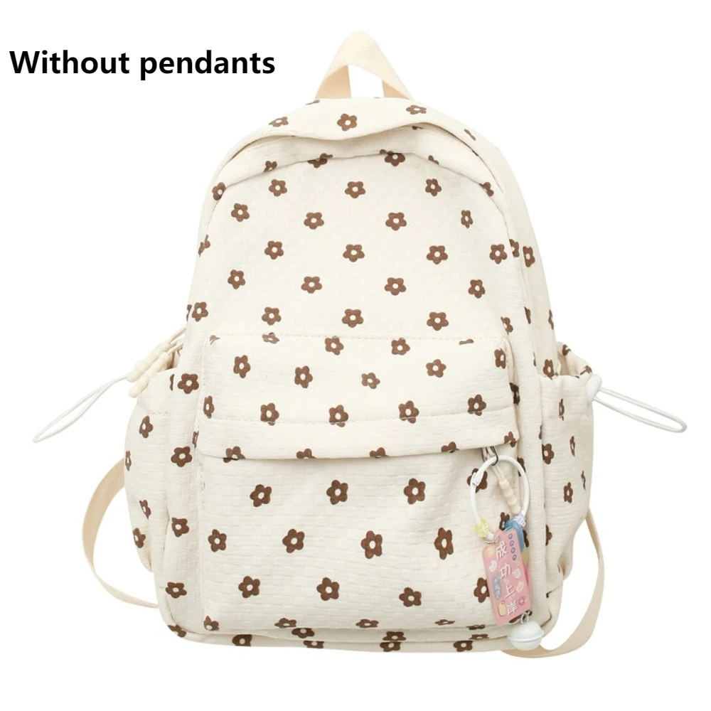 

Sweet Large Capacity Students Backpacks Floral Print Multi Pocket Women's Backpacks Nylon School Bags Students