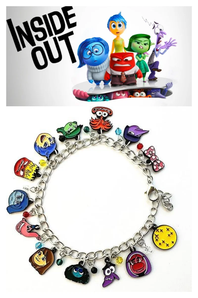 

Hot Disney Movie Inside Out 2 Jewelry Bracelet Cartoon Animation Mood Surrounding Alloy Drop Oil Pendant Bracelet Wholesale