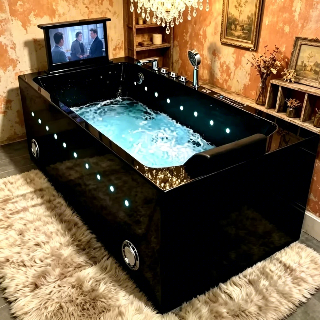 

&c Modern Design Air Jetted Freestanding Best Adult Acrylic Whirlpool Bathtub Hydro massage Bathtub With Tv