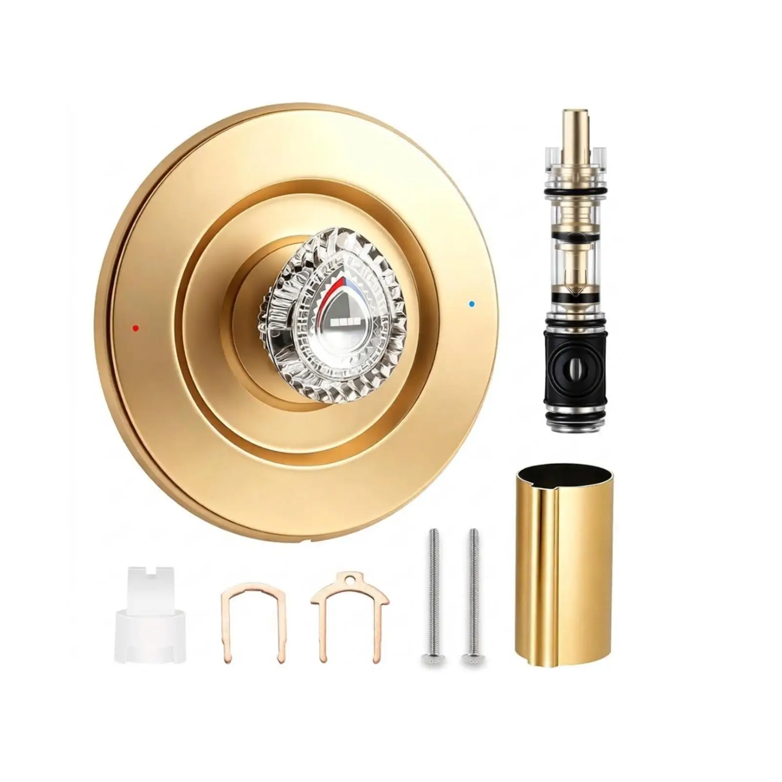 Replacement Shower Trim Kit with Faceted Shower Trim Kit with Escutcheon