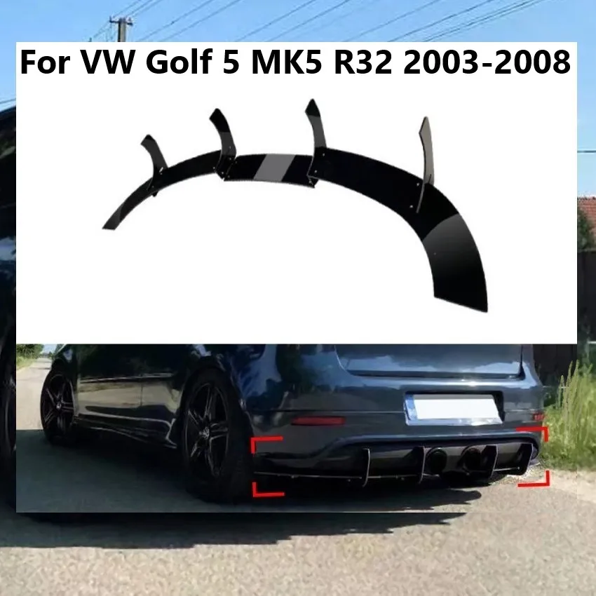 Car Rear Bumper Lip Canards For Volkswagen VW Golf 5 MK5 R32 2003-2008 Diffuser Splitter Spoiler Body Kits Car Accessories